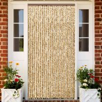 Vliegengordijn 100x220 cm chenille beige en bruin