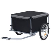  Fietstrailer 65 kg zwart en grijs