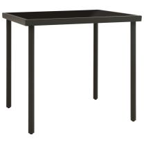  Tuintafel 80x80x72 cm glas en staal antracietkleurig