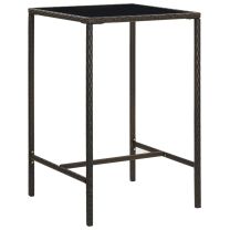  Tuinbartafel 70x70x110 cm poly rattan en glas bruin