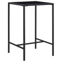  Tuinbartafel 70x70x110 cm poly rattan en glas bruin