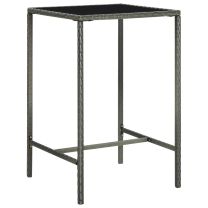  Tuinbartafel 70x70x110 cm poly rattan en glas grijs