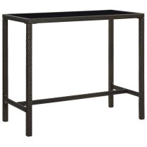  Tuinbartafel 130x60x110 cm poly rattan en glas bruin