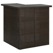  Hoekbartafel 100x50x105 cm poly rattan bruin
