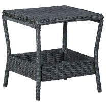  Tuintafel 45x45x46,5 cm poly rattan donkergrijs