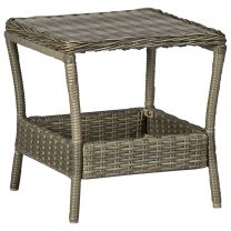  Tuintafel 45x45x46,5 cm poly rattan bruin