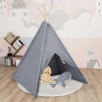  Kindertipitent met tas 120x120x150 cm peachskin grijs