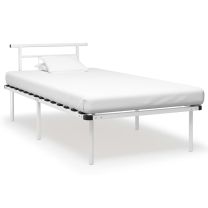  Bedframe metaal wit 100x200 cm