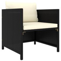  Tuinbank met kussens poly rattan zwart