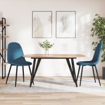  Eetkamerstoelen 2 st fluweel blauw