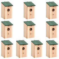  Vogelhuisjes 10 st 12x12x22 cm massief vurenhout