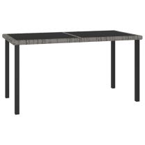  Tuintafel 140x70x73 cm poly rattan grijs