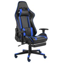  Gamestoel draaibaar met voetensteun PVC blauw