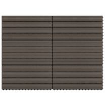  Terrastegels 6 st 60x30 cm 1,08 m HKC donkerbruin