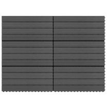  Terrastegels 6 st 60x30 cm 1,08 m HKC zwart