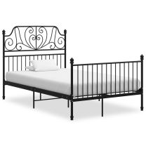 Bedframe metaal en multiplex zwart 120x200 cm