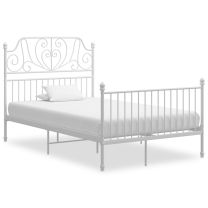 Bedframe metaal en multiplex wit 120x200 cm