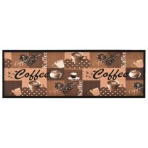  Keukenmat wasbaar Coffee 60x180 cm bruin