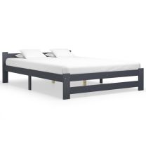  Bedframe massief grenenhout donkergrijs 160x200 cm