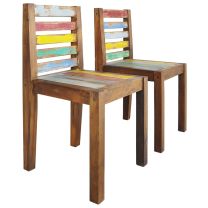  Eetkamerstoelen 2 st massief gerecycled hout