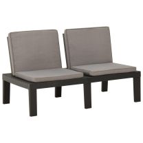  Loungebank met kussen kunststof grijs