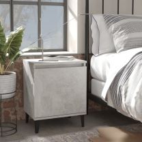  Nachtkastjes 2 st met metalen poten 40x30x50 cm betongrijs