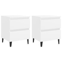  Nachtkastjes 2 st 40x35x50 cm spaanplaat wit