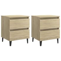  Nachtkastjes 2 st 40x35x50 cm spaanplaat sonoma eikenkleurig