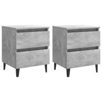  Nachtkastjes 2 st 40x35x50 cm spaanplaat betongrijs