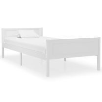  Bedframe massief grenenhout wit 100x200 cm