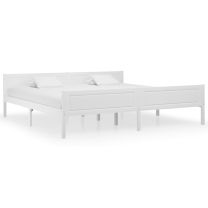  Bedframe massief grenenhout wit 200x200 cm