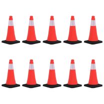  Verkeerskegels met zware basis 10 st reflecterend 50 cm