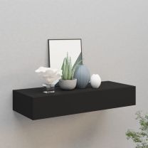  Wandschap met lade 60x23,5x10 cm MDF zwart