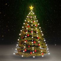  Kerstboomverlichting met 150 LED's koudwit net 150 cm