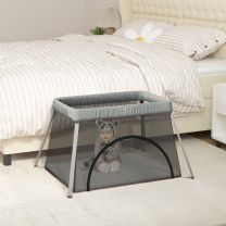  Babybox met matras linnen lichtgrijs