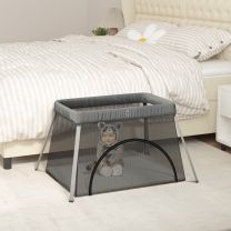  Babybox met matras linnen donkergrijs