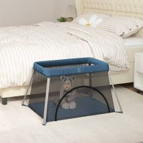  Babybox met matras linnen marineblauw