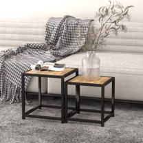  Salontafels 2 st MDF zwart en geel