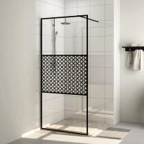  Inloopdouchewand 115x195 cm ESG-glas transparant en zwart