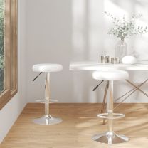  Barstoelen 2 st kunstleer wit