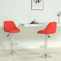  Barstoelen 2 st kunstleer rood
