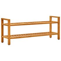  Schoenenrek met 2 schappen 100x27x40 cm massief eikenhout