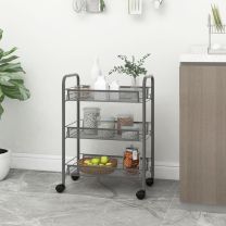  Keukentrolley 3-laags 46x26x54 cm ijzer grijs