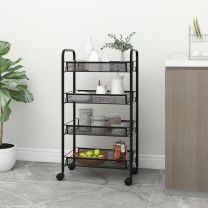  Keukentrolley 4-laags 46x26x85 cm ijzer zwart