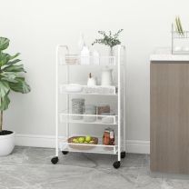  Keukentrolley 4-laags 46x26x85 cm ijzer wit