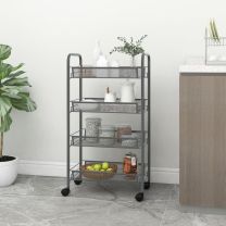  Keukentrolley 4-laags 46x26x85 cm ijzer grijs