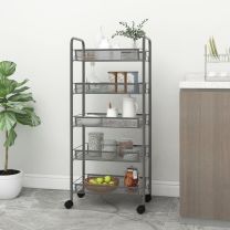  Keukentrolley 5-laags 46x26x105 cm ijzer grijs