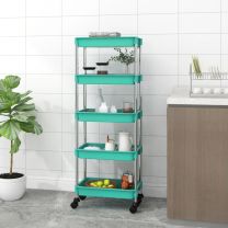 Keukentrolley 5-laags 42x29x128 cm ijzer en ABS turquoise