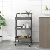  Keukentrolley 3-laags 42x25x83,5 cm ijzer en ABS grijs