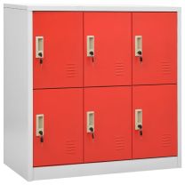  Lockerkast 90x45x92,5 cm staal lichtgrijs en rood